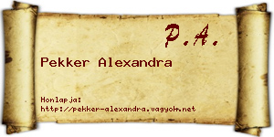 Pekker Alexandra névjegykártya